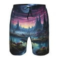 thumbnail image 3 of Vsdgher Fantasy Landscape Starry Night Men's Beach Shorts, Surfing shorts, Swim trunks, Quick Dry Swim Trunks for Surfing Beach Fun -X-Large, 3 of 6