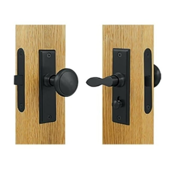 Deltana Square Storm Door Latch with Mortise Lock- Black - Solid