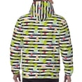 thumbnail image 7 of Naloa Striped With Palm Tree Branches Men's Casual Hooded Collar Drawstring Hoodies Pullover Sweatshirts Casual Long Sleeve Shirts-3X-Large, 7 of 7
