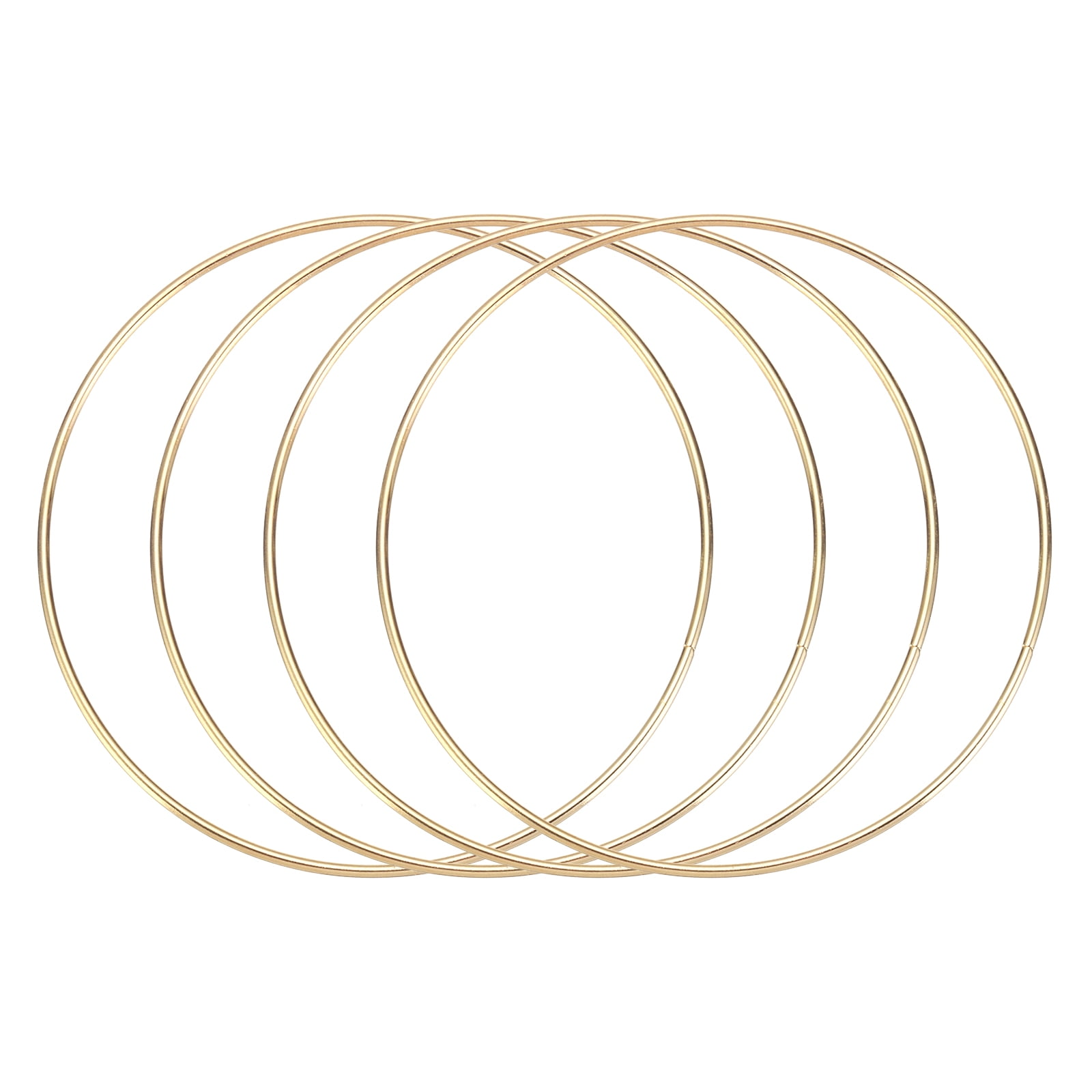 Uxcell 4Pcs Dream Catcher Rings Metal Craft Hoops Floral Hoops 5.5" Macrame Hoops Rings for DIY Crafts Gold