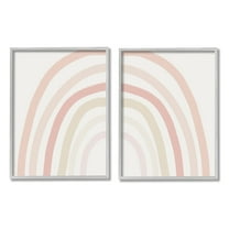 Stupell Industries Children's Soft Pastel Rainbow Shape Pink Beige Arches, 24 x 30, Design by Leah Staatsma