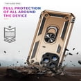 thumbnail image 5 of ELEHOLD Hybrid Rugged Case for iPhone 16 Pro Full Body Protection with Metal Magnetic 360° Rotating Ring Holder Kickstand Shockproof Heavy Duty Case for iPhone 16 Pro,Gold, 5 of 6