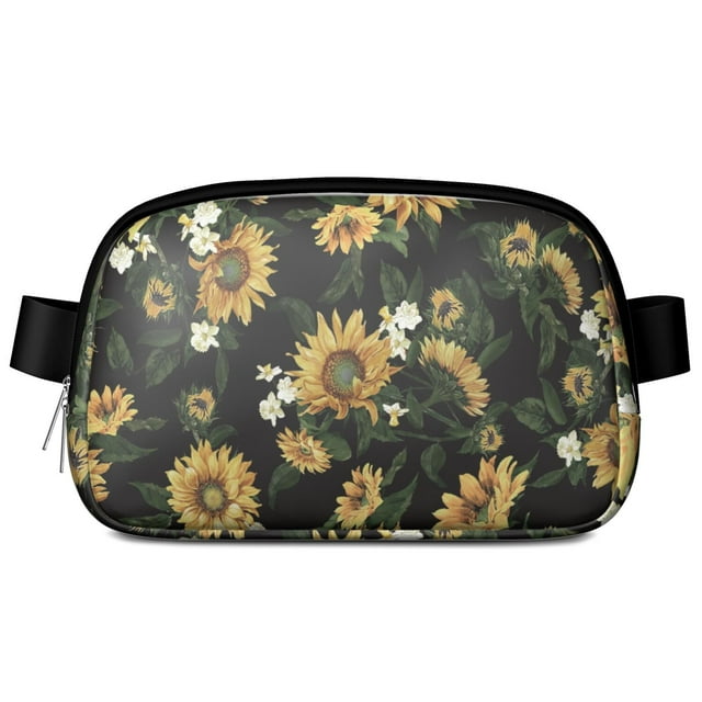 Tournesol avec Citation Inspirante Sac Banane - Sac de Taille Réglable Imperméable avec Imprimé Floral Motivationnel, Léger pour Usage Quotidien