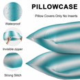thumbnail image 5 of Turquoise White Ombre Lumbar Pillow Covers 20x12 Inch Set of 2, Abstract Art Modern Teal Gradient Waterproof Outdoor Pillow Covers, Decorative Cushion Pillowcases for Couch, Sofa, Bed, Garden, Patio, 5 of 9