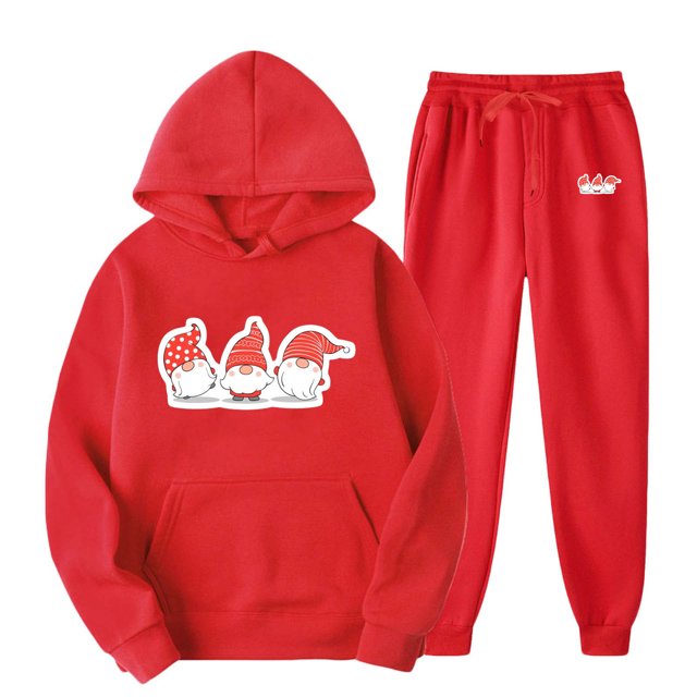 TIMIFIS Survêtement Rouge pour Hommes 2 Pcs à Capuche, Ensemble de Sport Décontracté pour Course Jogging Automne