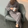 thumbnail image 3 of ZhiZhuang Super Soft Pajamas for Women Set,Long Sleeve Top And Lounge Pant With Pockets Sleepwear Set Oufits, 3 of 4