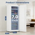 thumbnail image 3 of BANGSON 7.0 Cu.ft Upright Freezer,Convertible Upright Freezer/Refrigerator, Garage Ready Single Door Compact Freezer for Kitchen, Apartment, Office - White, 3 of 7