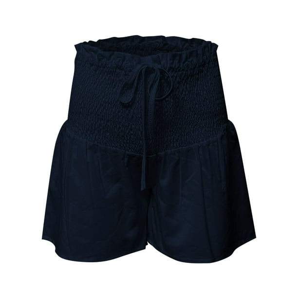 Pantalones cortos con cordon para mujer pantalones cortos casuales de verano fluidos de cintura alta pantalones cortos de playa bonitos de secado rapido Fridja fhjkhfk459287 Bodega Aurrera en linea