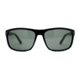 thumbnail image 3 of Mens Rectangular Sport Wrap Temper Glass Lens Sunglasses Shiny Black, 3 of 4