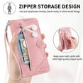 thumbnail image 3 of Zipper Wallet Cover For iPhone 15 Pro Max Pink Magnetic Leather Case, 3 of 3