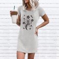 thumbnail image 3 of Vestido Seaxy de manga corta con estampado de verano y cuello redondo informal a la moda para mujer Fridja bnh3255, 3 of 4