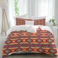 thumbnail image 2 of Boho Bedding 3 Piece Duvet Cover Set California King, Abstract Modern Geometric Ethnic Bohemia Striped Microfiber Comforter Cover with Zipper Closure & Pillowcases, FadeResistant Quilt Cover, 2 of 9