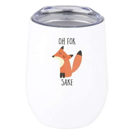 

Andaz Press Funny Oh For Fox Sake Wine Tumbler with Lid Stainless Steel Insulated