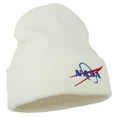 thumbnail image 5 of NASA Logo Embroidered Long Knit Beanie - White OSFM, 5 of 5
