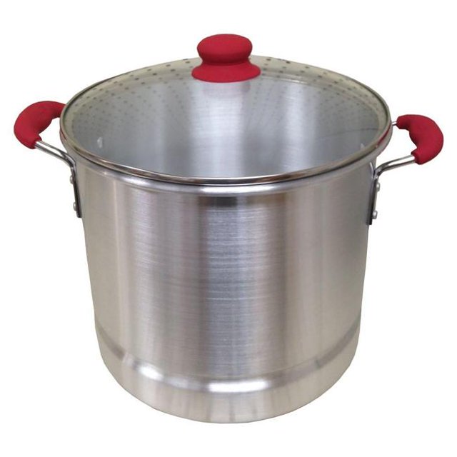 IMUSA GKA61006 12 qt. Pot avec Couvercle en Verre&44; Rouge