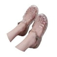thumbnail image 3 of Women Jelly Mesh Ballet Sandals Hollow Low Heel On Comfortable Beach Summer Clear Jellies Shoes For Adult, 3 of 9