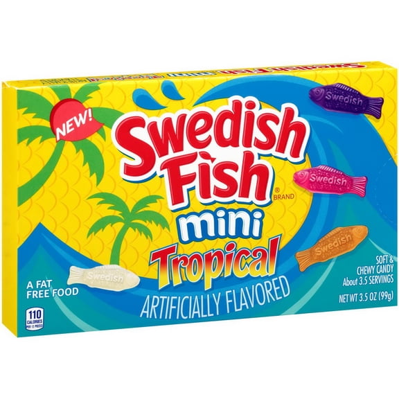 Swedish Fish Mini Tropical Soft & Chewy Candy - 3.5-oz. Theater Box