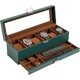 thumbnail image 1 of ProCase Caja para Reloj de 6 Ranuras, Estuche Organizador de Relojes de 2 Pisos con Tapa Vidrio Anti-polvo Almacenaje Guardarrelojes para Hombres y Mujeres (Verde), 1 of 15