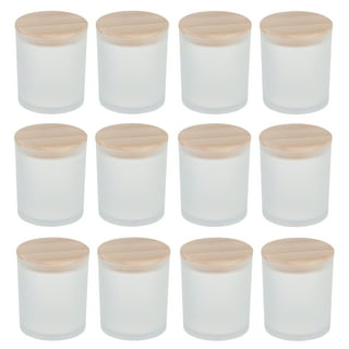 VITEVER 12 Pack, 8 OZ Thick Glass Jars with Bamboo Lids, Bulk Clear Round  for Making Candles, Empty Food Storage Containers for Spice, Powder, Liquid