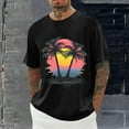 thumbnail image 2 of UVEASISHA Big and Tall Beach T Shirts for Men Tropical Palm Tree Graphic Tees Summer Short Sleeve Crewneck Hawaiian Shirt Loose Fit Casual Vacation Tshirt Black 3XL, 2 of 6