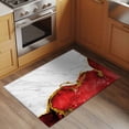 thumbnail image 3 of Red Gold Marble 2'x3' Washable Rug, Modern Abstract Marble Crack Texture Non-Slip Soft Doormat Area Rugs for Entrance Bathroom Bedsides, Front Doormat Carpet for Kitchen Bedroom, Entryway Floor Mat, 3 of 9