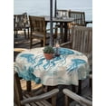 thumbnail image 2 of Outdoor Tablecloth with Umbrella Hole for Patio/Picnic/Party/Camping, Teal Jellyfish Coastal Waterproof Table Cloth Round Cover Washable, Vintage Summer Beach Nautical (Dia 60"), 2 of 8