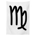 thumbnail image 3 of Ambesonne Zodiac Virgo Tablecloth Rectangular Table Cover, Monochrome Sign, 60"x84", Black and White, 3 of 4