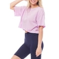 thumbnail image 4 of MixMatchy Women's Basic Solid Boxy Short Sleeve Crop Top, 4 of 6