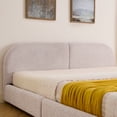 thumbnail image 5 of Harper & Bright Designs King Size Upholstered Floor Bed with Storage Drawer and Tall Curved Headboard , Modern Minimalist Platform Bed Frame with Sturdy Leg Support for Bedroom, Pink, 5 of 14
