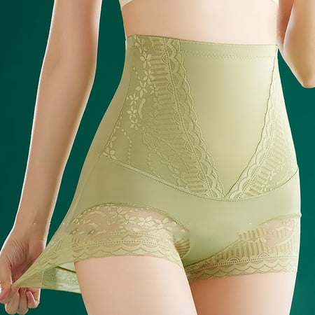 Cotton Underwear Women Womens Shapewear Tummy Underwear High Waisted Body Shaper Butt Lifting Panties Ice Silk Lightweight Underpant Briefs String Bikini Underwear for Women Green XL