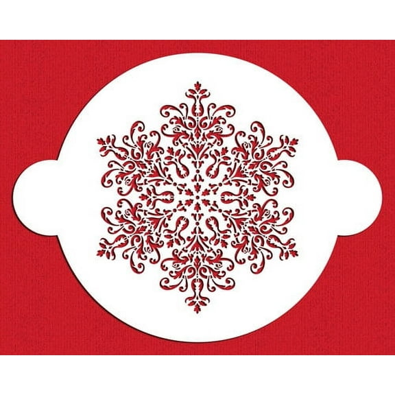 Designer Stencils C361 Lace Cake Stencil Top, Beige/semi-transparent