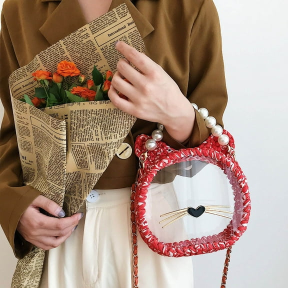 HORIALENCE Weaving Bag Parts Acrylic White Diy Enthusiasts Diy Projects 1 Set 7.4X6.7X0.4In