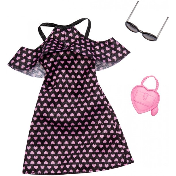 Barbie Complete Looks Pink Heart Print Dress Fashion Pack - Walmart.com - Walmart.com