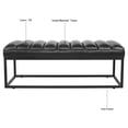 thumbnail image 5 of Modern Faux Leather End of Bed Bench, Upholstered Ottoman Bench with Metal Legs for Bedroom Entryway Living Room, 5 of 13