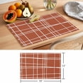 thumbnail image 6 of Orange White Striped Placemats Set of 12 Navy Indigo Contemporary Minimalist Art Place Mats Indoor Wipeable Table Mats Washable Dining Table Placemats for Kitchen Holiday Party Home Decor 13x19 Inch, 6 of 9