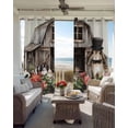 thumbnail image 4 of Easter Bunnies Blackout Curtains 39 Inches Long, Beige Vintage Farmhouse Rabbits Floral Thermal Insulated Black Out Curtains, Short Darkening Window Curtain Drapes for Cafe Bedroom 27.5"x39" 2 Panels, 4 of 9