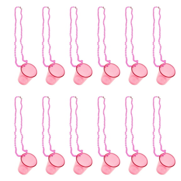 MEIBUTYUP Party Wine Glasses with Rosy Beaded Necklace Holder for Decorative Storage and Celebration Use