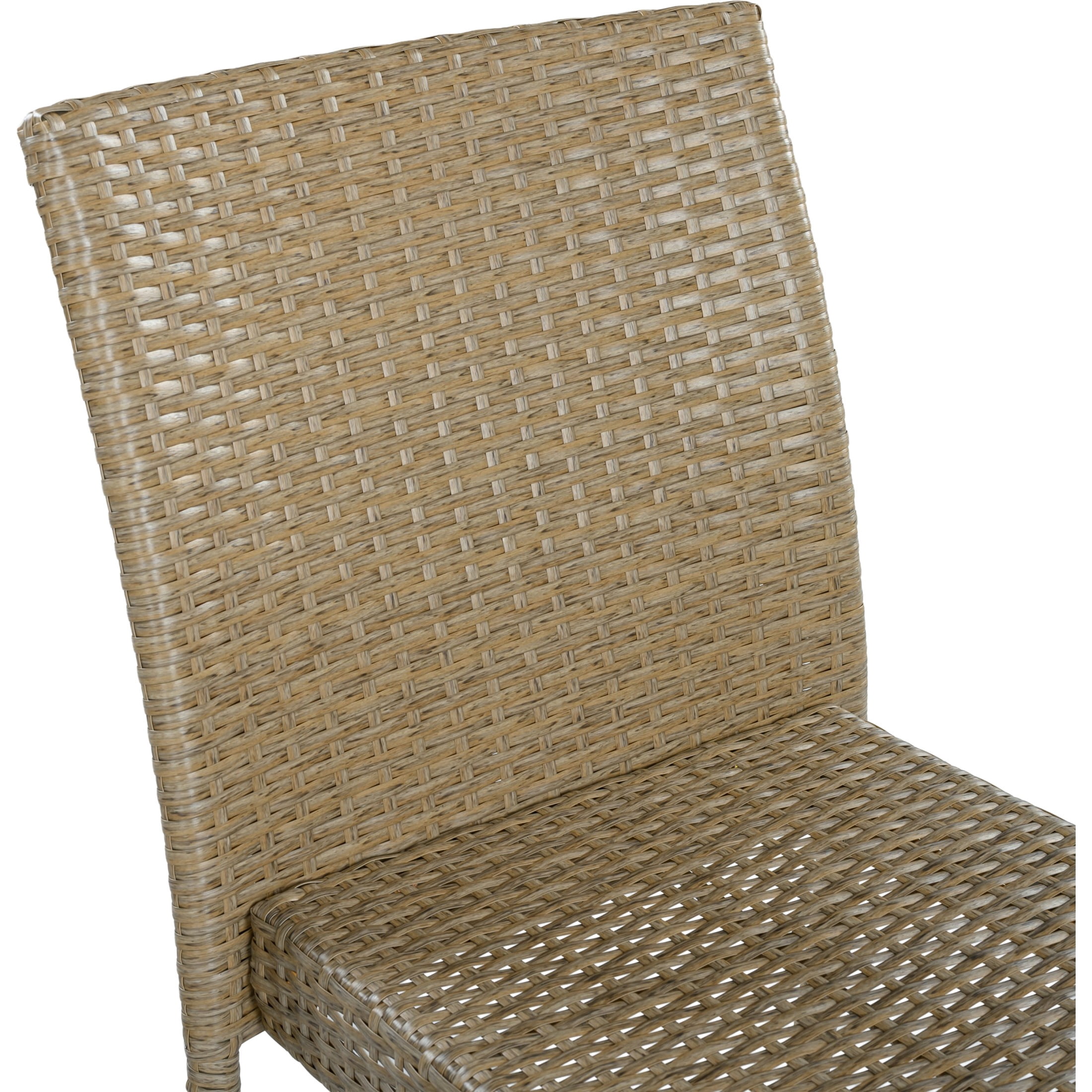 Christopher Knight Home Outdoor Handwoven Wicker Armless Dining Chairs, Natural, Set of 4