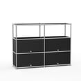 thumbnail image 4 of Innovaze 4-Tier Accent Cabinet with Door， Metal Storage Cabinet, Freestanding Organizer for Living Room, Entryway, Bedroom, Black, 4 of 9