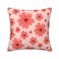 thumbnail image 1 of Square Throw Pillow Covers with Core, Flowers Pink Floral Stamp Pillows for Sofa Beds, 20 x 20 inches Multicolor, 1 of 9