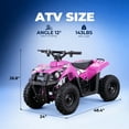 thumbnail image 3 of QEASET 36V Electric 4-Wheeler, 12MPH Max Speed, Parental Key, Pink, 3 of 8