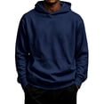 thumbnail image 5 of Men's Pullover Hoodies Big and Tall Long Sleeve Casual Hooded Sweatshirt Loose fit Comfort Pullover Hoodies Navy 5XL, 5 of 5