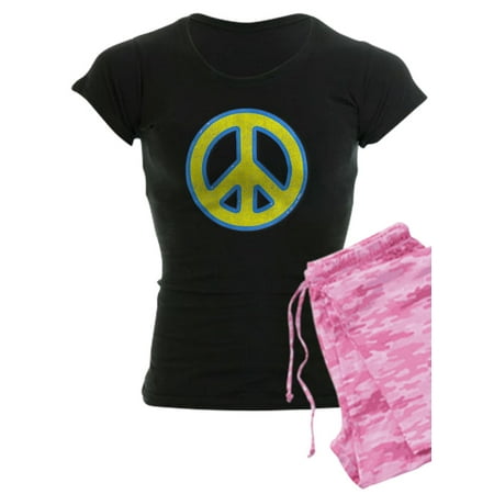 

CafePress - Ukraine Flag Ukrainian Pride Peace Symbol Pajamas - Women s Dark Pajamas