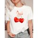 thumbnail image 1 of Chic Love Cherry Graphic Tee for Women - Casual Round Neck, Short Sleeve, Stretchy ,WIdeal Everyday Fashion Top with Pink Bow Detail Tee For Adult, Men, Women, Teen, Teenager, Adolescent, Youth, 1 of 4