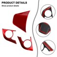 thumbnail image 2 of For Toyota for Camry 2018-2020 Red Interior Steering Wheel Cover Trim 3PCS, 2 of 7