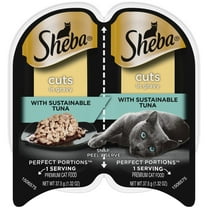 Sheba Wet Cat Food Cuts in Gravy with Sustainable Tuna, 2.6 oz Perfect Portions Twin-Pack Tray