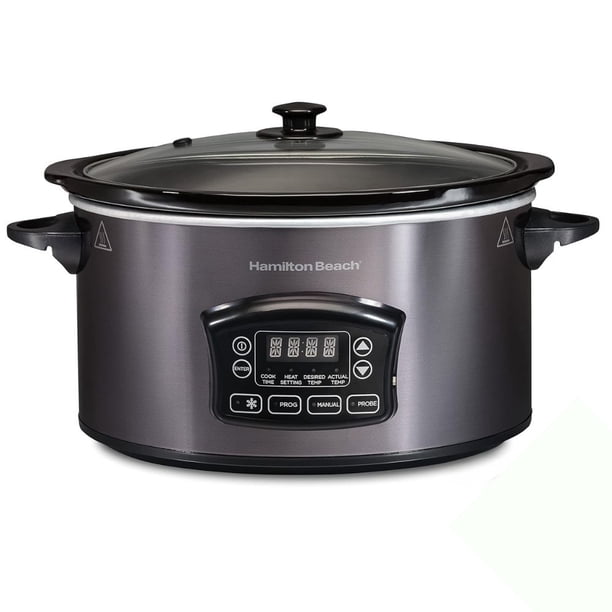 Olla de Cocción Lenta Hamilton Beach Programable 6 Qt con Función Descongelar, Mantener Caliente y Automático 325W Reacondicionado