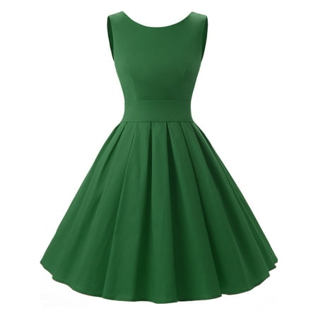 Audrey Hepburn Polka Dot Dress Market In The Box Women Polka Dot Vintage Dress 1990s Hepburn A Line Sleeveless Retro Rockabilly Prom Dress Swing Dress Cocktail Homecoming Dress ()