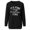 thumbnail image 5 of IROINNID Women's Long Sleeve Sweatshirt Round Neck Mid-Length Print Leisure Winter Sexy Pocket Tops Regular Sweatshirt Pullover, Black, 5 of 6