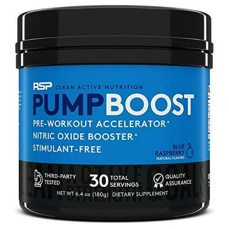 RSP Nutrition Nitric Oxide Amino Acid Supplements, Blue Raspberry, 1 Scoop (4.6g), 6.4 oz